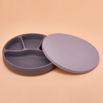 Silicone Dinner Plate Suction Cup Type Food Supplement Bowl With Lid