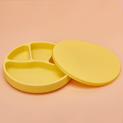 Silicone Dinner Plate Suction Cup Type Food Supplement Bowl With Lid