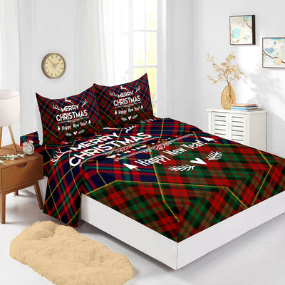 Red Christmas Fitted Sheet Four-piece Suit Printed Mattress Cover