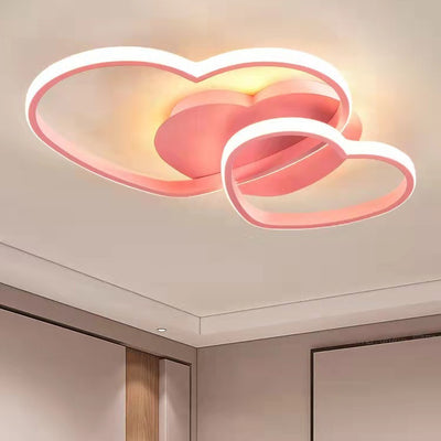 Double Heart Children's Bedroom LED Ceiling Light